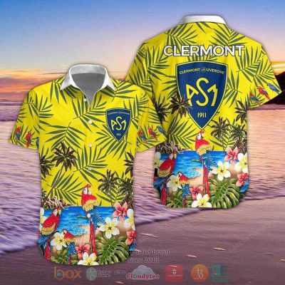 Asm Clermont Auvergne Tropical Plant Yellow Hawaiian Shirt, Shorts - Hot Sale 2025