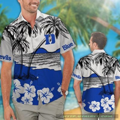 Duke Blue Devils Hibiscus Hawaiian Shirt Beach Short - Hot Sale 2025
