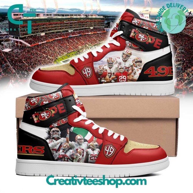 NFL San Francisco 49ers NFC Champions Air Jordan 1 Sneaker - soulcals.com
