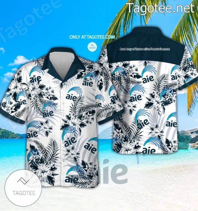 Academy of Interactive Entertainment Short Sleeve Aloha Shirt, Shorts - Teesmith