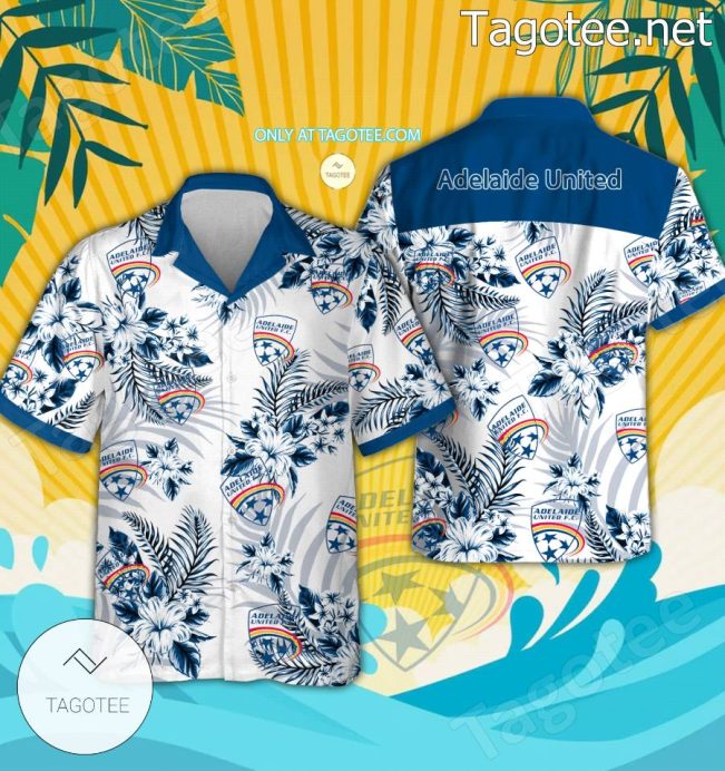 Adelaide United Logo Hawaiian Shirt And Shorts - Teesmith