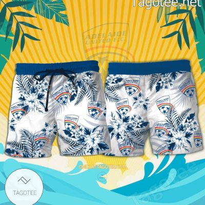 Adelaide United Logo Hawaiian Shirt And Shorts - Teesmith