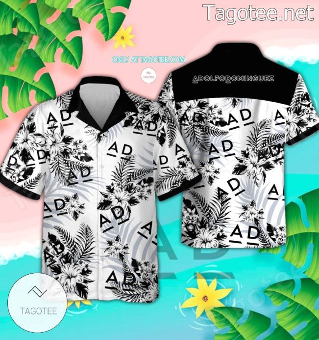 Adolfo Dominguez Logo Hawaiian Shirt And Shorts - Teesmith