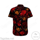 Aerosmith Fashion Red And Black Hawaiian Shirt And Beach Shorts - demo10