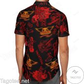 Aerosmith Fashion Red And Black Hawaiian Shirt And Beach Shorts B - demo10