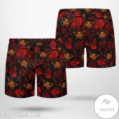 Aerosmith Fashion Red And Black Hawaiian Shirt And Beach Shorts C - demo10