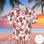 Aerosmith Rock Band Floral Pattern White Hawaiian Shirt And Short - demo10
