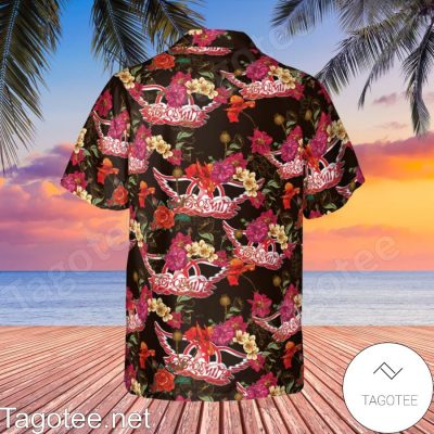 Aerosmith Rock Band Red Logo Floral Pattern Hawaiian Shirt And Short