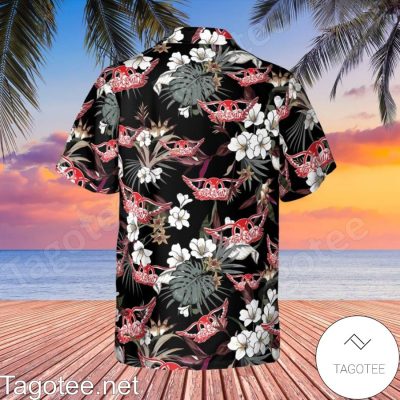 Aerosmith Rock Band Tropical Forest Black Hawaiian Shirt And Short
