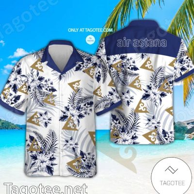 Air Astana Logo Hawaiian Shirt And Shorts - Teesmith