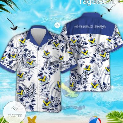 Al Quwa Al Jawiya Logo Aloha Shirt - Teesmith