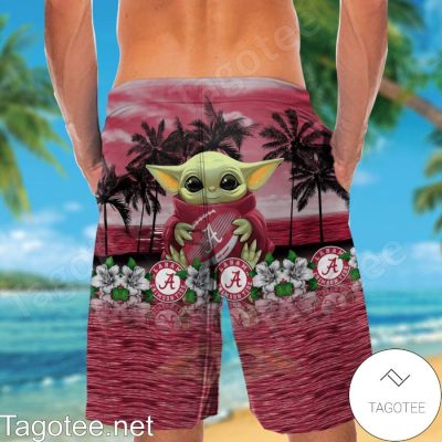 Alabama Crimson Tide & Baby Yoda Hawaiian Shirt And Short