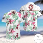 Alabama Crimson Tide Flamingo White Hawaiian Shirt And Short
