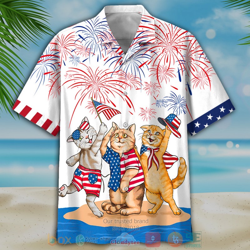 American Shorthair Independence Day Is Coming White Hawaiian Shirt, Shorts - Hot Sale 2025