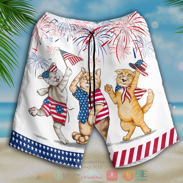 American Shorthair Independence Day Is Coming White Hawaiian Shirt, Shorts - Hot Sale 2025