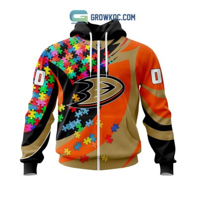 Anaheim Ducks NHL Autism Awarness Custom Hoodie T Shirt