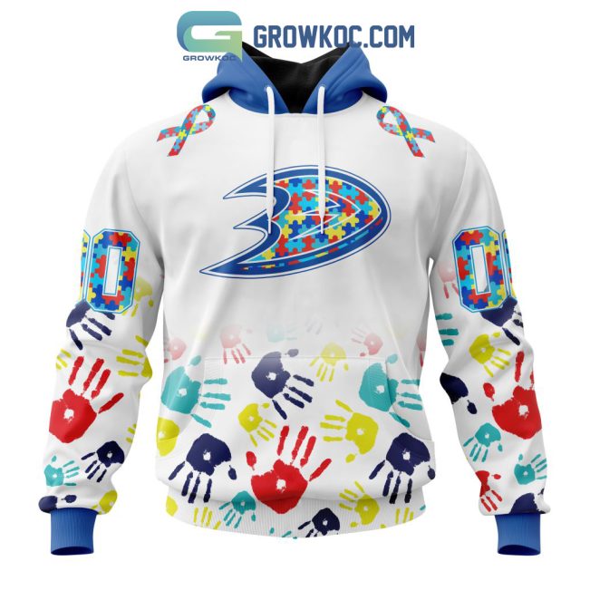 Anaheim Ducks NHL Special Autism Awareness Hands Hoodie T Shirt