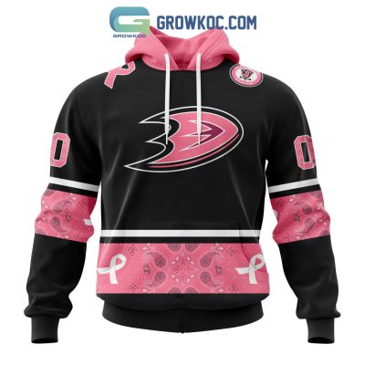 Anaheim Ducks NHL Special Style Paisley In October We Wear Pink Breast Cancer Personalized Hoodie T Shirt