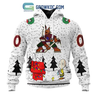 Arizona Coyotes NHL Mix Snoopy Peanuts Christmas Personalized Hoodie T Shirt
