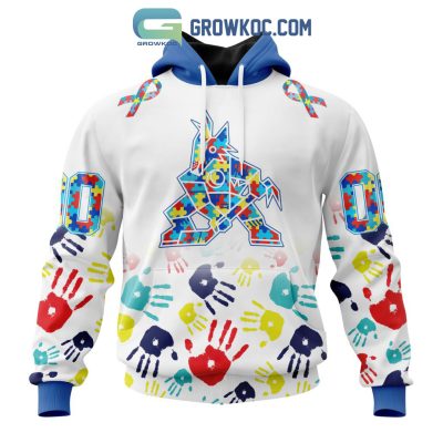 Arizona Coyotes NHL Special Autism Awareness Hands Hoodie T Shirt Arizona Coyotes NHL Special Autism Awareness Hands Hoodie T Shirt