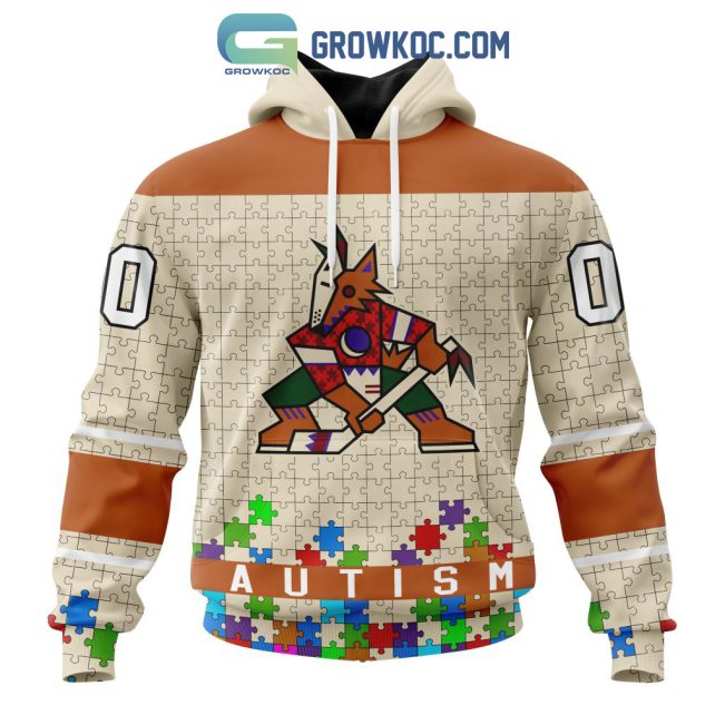 Arizona Coyotes NHL Special Unisex Kits Hockey Fights Against Autism Hoodie T Shirt