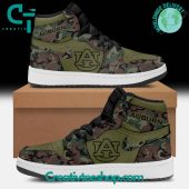 Auburn Tigers Military Appreciation Green Camo Air Jordan 1 Sneaker - soulcals.com