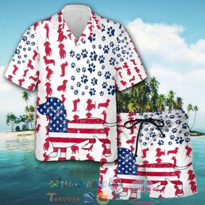 Dachshund American Flag Independence Day Hawaiian Shirt And Shorts - Hot Sale 2025