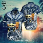 Baby Yoda And Dallas Cowboys Combo Hawaiian Shirt And Shorts - Hot Sale 2025