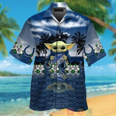 Baby Yoda Hug Indianapolis Colts Hawaiian Shirt And Shorts - Hot Sale 2025