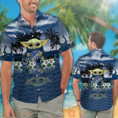 Baby Yoda Hug Indianapolis Colts Hawaiian Shirt And Shorts - Hot Sale 2025