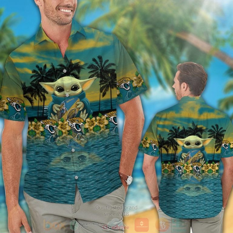 Baby Yoda Hug Jacksonville Jaguars Hawaiian Shirt And Shorts - Hot Sale 2025