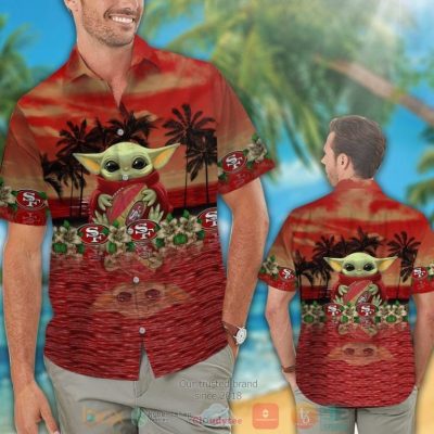 Baby Yoda Hug San Francisco 49Ers Hawaiian Shirt And Shorts - Hot Sale 2025