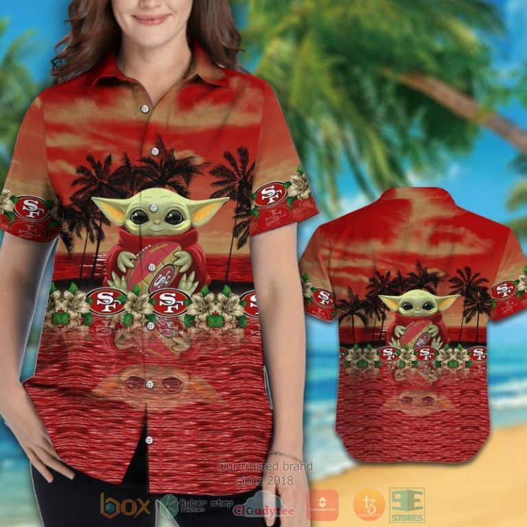 Baby Yoda Hug San Francisco 49Ers Hawaiian Shirt And Shorts - Hot Sale 2025