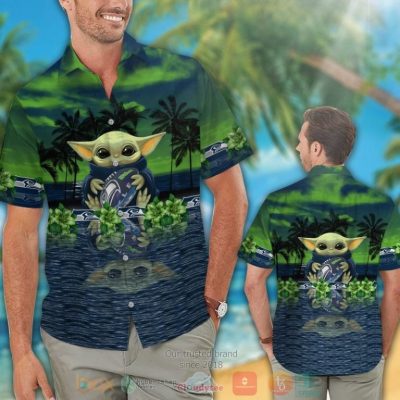 Baby Yoda Hug Seattle Seahawks Hawaiian Shirt And Shorts - Hot Sale 2025