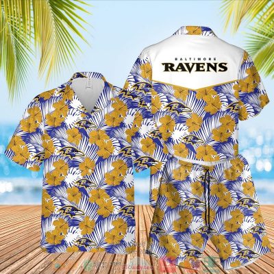 Baltimore Ravens Nfl Hibiscus Hawaiian Shirt, Shorts - Hot Sale 2025