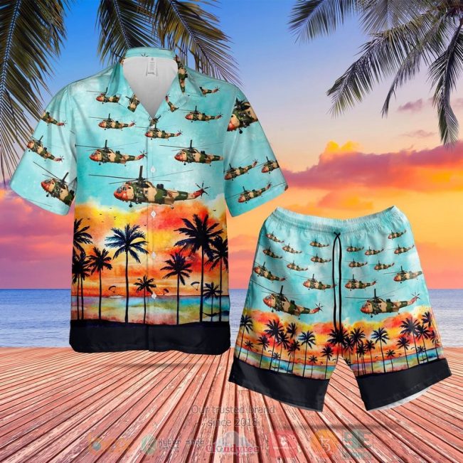 Belgian Air Force Westland Sea King Mk48 Palm Tree Hawaiian Shirt, Shorts - Hot Sale 2025