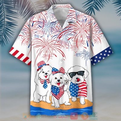 Bichon Frise Independence In Comping Hawaiian Shirt, Shorts - Hot Sale 2025