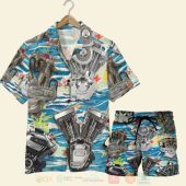Biker Seamless Motorcycle Engine Pattern Hawaiian Shirt Short 1 768x768 1.jpg - demo10