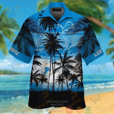 Black Palm Tree Detroit Lions Hawaii Shirt, Shorts - Hot Sale 2025