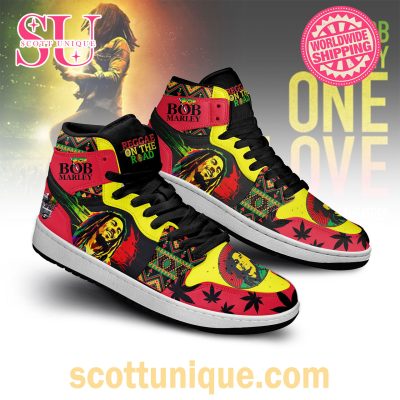 Bob Marley Reggae On The Road Nike Air Jordan 1 High Top -Soulcals.com