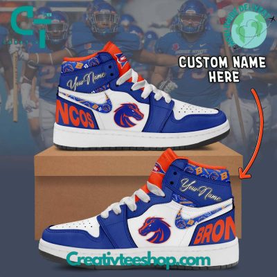 Boise State Broncos NCAA Custom Name Air Jordan 1 Sneaker - soulcals.com