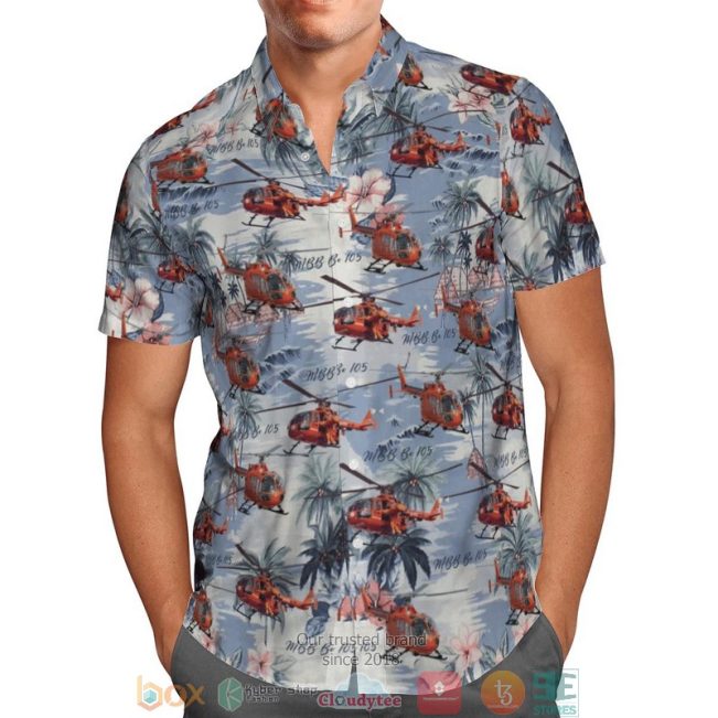 Bolkow Bo 105 Germany Hawaiian Hawaiian Shirt, Short - Hot Sale 2025