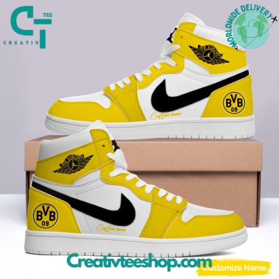 Borussia Dortmund Personalized Air Jordan 1 Sneaker - soulcals.com