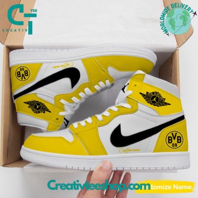 Borussia Dortmund Personalized Air Jordan 1 Sneaker - soulcals.com