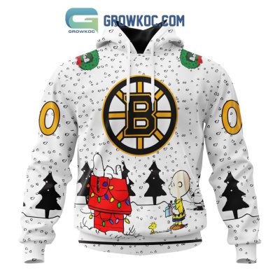 Boston Bruins NHL Mix Snoopy Peanuts Christmas Personalized Hoodie T Shirt
