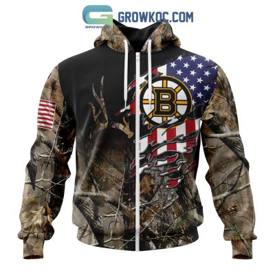 Boston Bruins NHL Special Camo Realtree Hunting Personalized Hoodie T Shirt