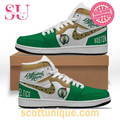 Boston Celtics 2024 World Champions Air Jordan 1 High Top Sneaker -Soulcals.com