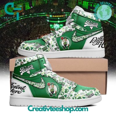 Boston Celtics Different Here Air Jordan 1 Sneaker - soulcals.com