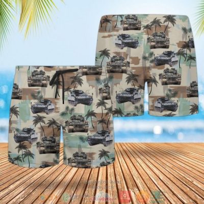 British Army Warrior Tracked Armoured Vehicle Hawaiian Shirt, Shorts - Hot Sale 2025