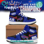 Buffalo Bills 2024 AFC East Division Champions Air Jordan 1 Sneaker - soulcals.com